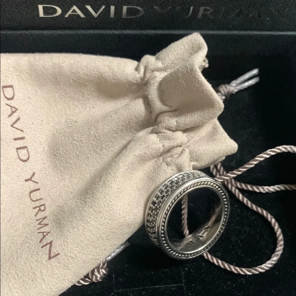 David Yurman Silver Men's Ring Size 11
